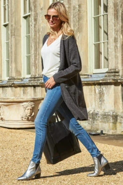 Charcoal Longline Zip Pocket Cardigan 8 Charcoal Longline Zip Pocket Cardigan -Opal & Oak Store 2020 08 31 aynhoe park sosandar49286