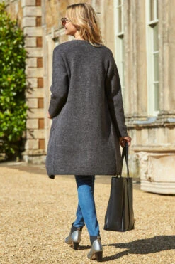 Charcoal Longline Zip Pocket Cardigan 10 Charcoal Longline Zip Pocket Cardigan -Opal & Oak Store 2020 08 31 aynhoe park sosandar49346