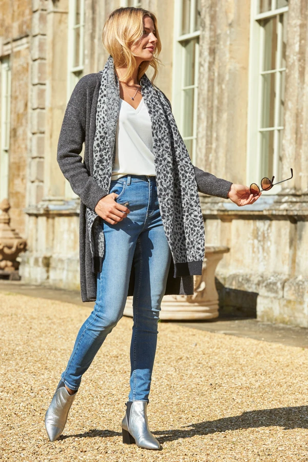 Charcoal Longline Zip Pocket Cardigan 6 Charcoal Longline Zip Pocket Cardigan - Image 6