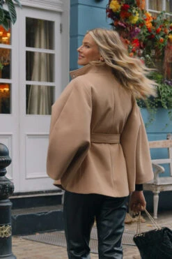 Camel Faux Wool Belted Cape Coat -Opal & Oak Store 2666a49f49953f6c77466138d5851e0a13d2bbf3