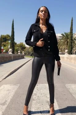 Black Velvet Denim Jacket -Opal & Oak Store 2e26094bd239820a679ae5b55f16c3e01b46f401