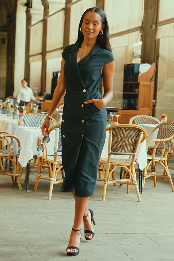 Black Double Breasted Pencil Dress 8 Black Double Breasted Pencil Dress - Image 8