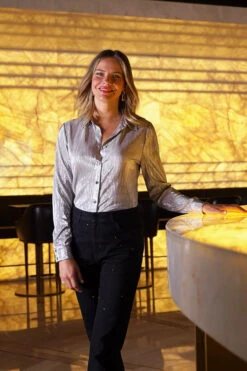 Silver Luxe Metallic Plisse Shirt 11 Silver Luxe Metallic Plisse Shirt -Opal & Oak Store 38eb9925fcabe23c7b92681c0d9f735920bd6179