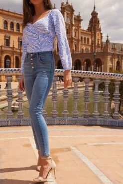 Light Wash Button Front Skinny Jeans -Opal & Oak Store 402de15a71da84411192fabadb5019c9c5e98979