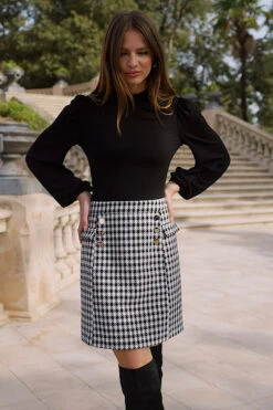 Black & White Dogtooth Two Part Dress 11 Black & White Dogtooth Two Part Dress -Opal & Oak Store 5e3a37be534409dccbbfe0887030cfac9ac76452