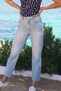 Light Wash Blue Straight Leg Jeans -Opal & Oak Store 8a6fcfe8464727e5f3bac94fe43c00e7f113adb0