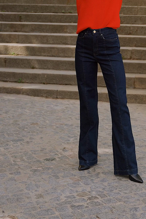 Dark Indigo Wide Leg Pintuck Jeans 9 Dark Indigo Wide Leg Pintuck Jeans - Image 9