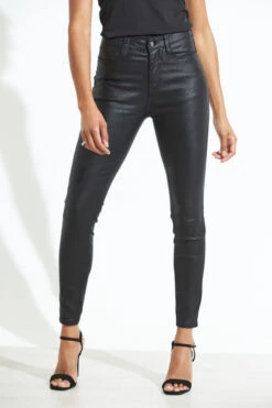 Black Textured Coated Skinny Jean -Opal & Oak Store a20bd020 56896
