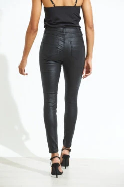 Black Textured Coated Skinny Jean -Opal & Oak Store a20bd020 56923