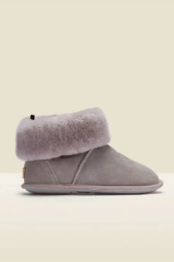 Just Sheepskin Light Grey Suede Slipper Booties