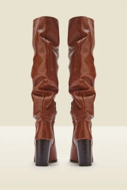 Sienna Tan Leather Slouch Knee High Boot -Opal & Oak Store a21fw051bn0004 2