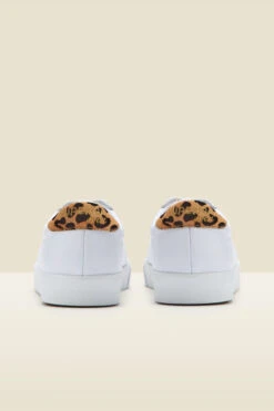 White Superga 2843 Leopard Print Panel Trainers -Opal & Oak Store a21fw061we0001 3