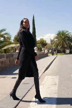 Black Longline Cardigan With Faux Fur Trim -Opal & Oak Store a2361036057f2fbb208442660df594b377c4edd6