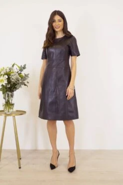 Black Leather Panelled Shift Dress -Opal & Oak Store a97edf713f0af5c73b3fbd8314ad759703db6381