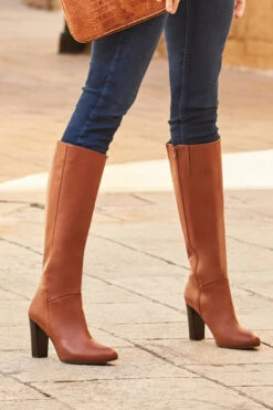 Blake Tan Leather Knee High Boots