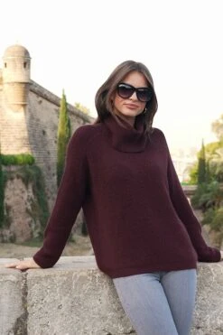 Wine Roll Neck Super Soft Knitted Jumper -Opal & Oak Store b74d78611a82ab72c14d27c5bd98011b5fb37802