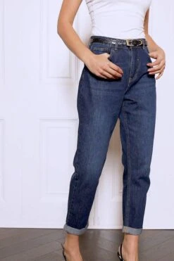 Dark Indigo Girlfriend Jeans -Opal & Oak Store bfd6b03fddb72059b2bb283643372525390d3900