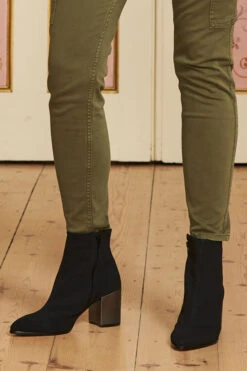 Black Metallic Heel Sock Boot 15 Black Metallic Heel Sock Boot -Opal & Oak Store block heels 2