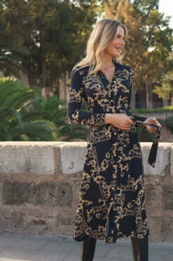 Black & Gold Baroque Print Midi Shirt Jersey Dress 11 Black & Gold Baroque Print Midi Shirt Jersey Dress -Opal & Oak Store c4a0d9e460bc8fb157c37d50ed6f582b925a2414