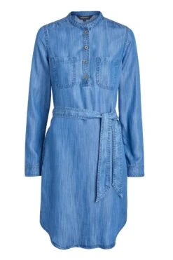 Blue Chambray Denim Belted Dress -Opal & Oak Store denimwaisttiedress