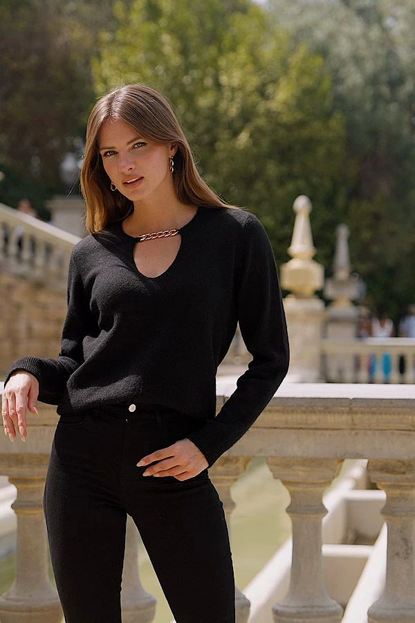 Black Gold Chain Detail Jumper 6 Black Gold Chain Detail Jumper - Image 6