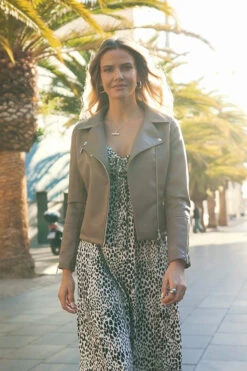 Taupe Faux Leather Biker Jacket -Opal & Oak Store ecb8a9e3a611e74c83fa17641767ea17d7f35655