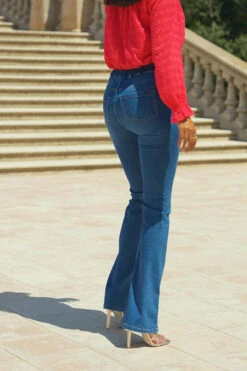 Mid Blue Kick Flare Jeggings -Opal & Oak Store f21e8ca8d6e6c199cd3818bd29b32bcb6abf3fc5