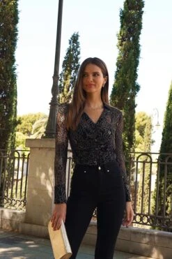 Black & Gold Luxe Lace Gathered Front Jersey Shirt 11 Black & Gold Luxe Lace Gathered Front Jersey Shirt -Opal & Oak Store f5110fae09af868bd23c17300986362d0556467f