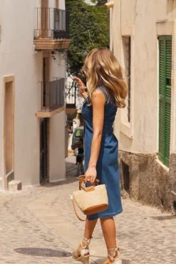 Mid Blue Sleeveless Button Front Midi Dress -Opal & Oak Store f86142ea4bb94699ba1ea2c935999076e2186e6e