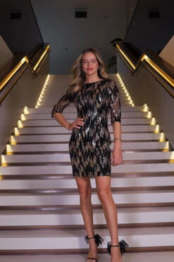 Black & Gold Scatter Sequin Shift Dress 9 Black & Gold Scatter Sequin Shift Dress -Opal & Oak Store facb42ba70c8d2709cc8c5f84f06492b819f60a8