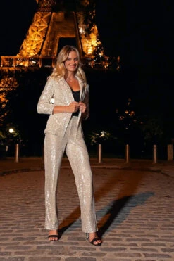 Champagne Gold Sequin Relaxed Fit Blazer -Opal & Oak Store fdde67a2b233a5e87f2bf921057fb064ea3816f6 1