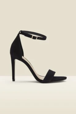 Nia Black Suede Barely There High Heel Sandal -Opal & Oak Store s20fe003bk0001 a