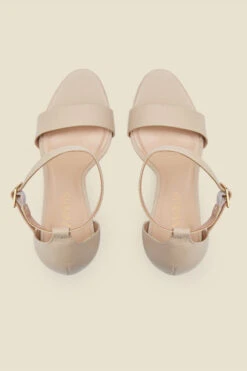 Nia Ecru Leather Barely There High Heel Sandal -Opal & Oak Store s21fe003nl0002 2