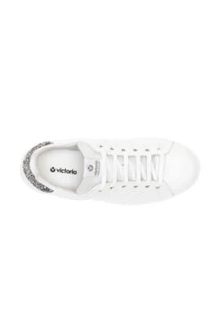 Victoria Cava Grey Glitter Back White Leather Trainers -Opal & Oak Store s22fw001mc0004 4