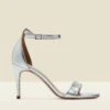 Nia Silver Leather Barely There High Heel Sandal