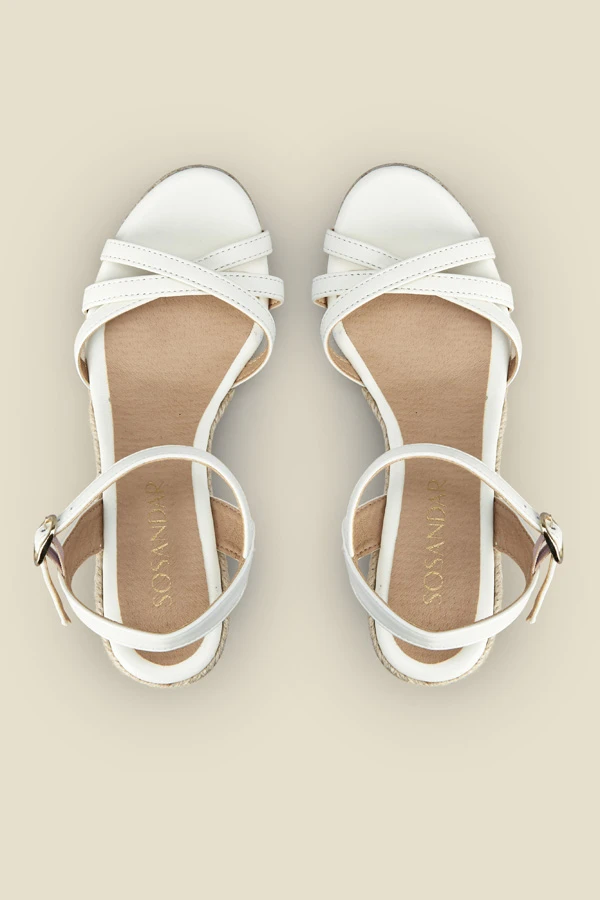 Alesia Ivory Strappy Leather Wedge Espadrille 3 Alesia Ivory Strappy Leather Wedge Espadrille - Image 3