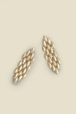 Gold Flat Chain Link Earrings -Opal & Oak Store s23ac025mc0003 a