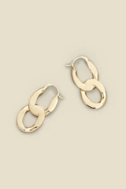 Gold Chain Link Earrings -Opal & Oak Store s23ac035mc0003 a