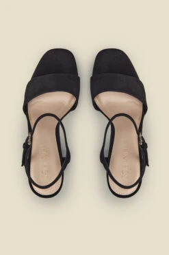 Arabella Black Suede Platform With Block Heel -Opal & Oak Store s23fw016bk0001 c