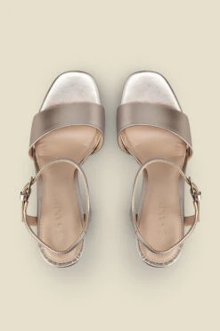 Arabella Rose Gold Leather Platform With Block Heel -Opal & Oak Store s23fw017mc0003 c