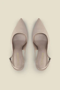 Rae Taupe Leather Flared Heel Slingback Court Shoe 5 Rae Taupe Leather Flared Heel Slingback Court Shoe -Opal & Oak Store s23fw018bn0003 c