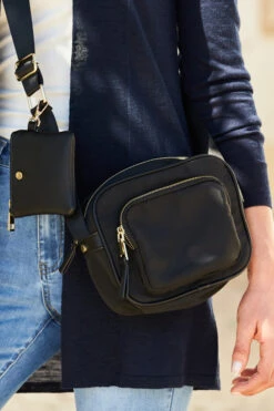 Black Nylon Square Cross Body Bag -Opal & Oak Store s24 s21tk451be a20bd095 019 1