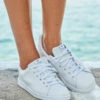 Victoria Cava White Glitter Back White Leather Trainers