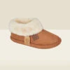 Cognac Faux Fur Lined Bootie Slippers