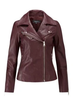 Burgundy Leather Biker Jacket -Opal & Oak Store small web sa17or02 burgundy leather bicker jacket burgundy