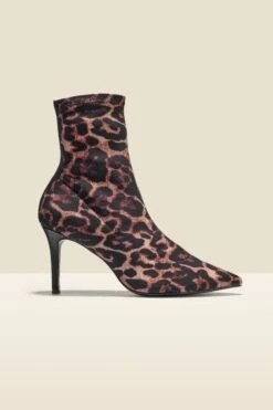 Ava Leopard Stretch Sock Boot