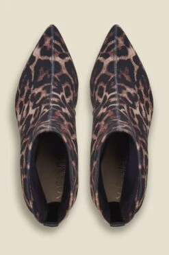 Ava Leopard Stretch Sock Boot -Opal & Oak Store sosandar shoes 1908 22