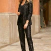 Black Sequin Relaxed Fit Blazer