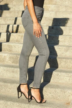 Grey Zip Detail Skinny Biker Jeans -Opal & Oak Store web 13 a21ol005 a20bd002gy 159