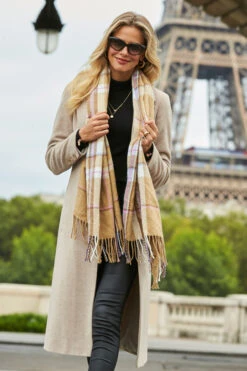 Ola Soft Beige Check Oversized Scarf -Opal & Oak Store web 210910 sosandarday5paris63668 1